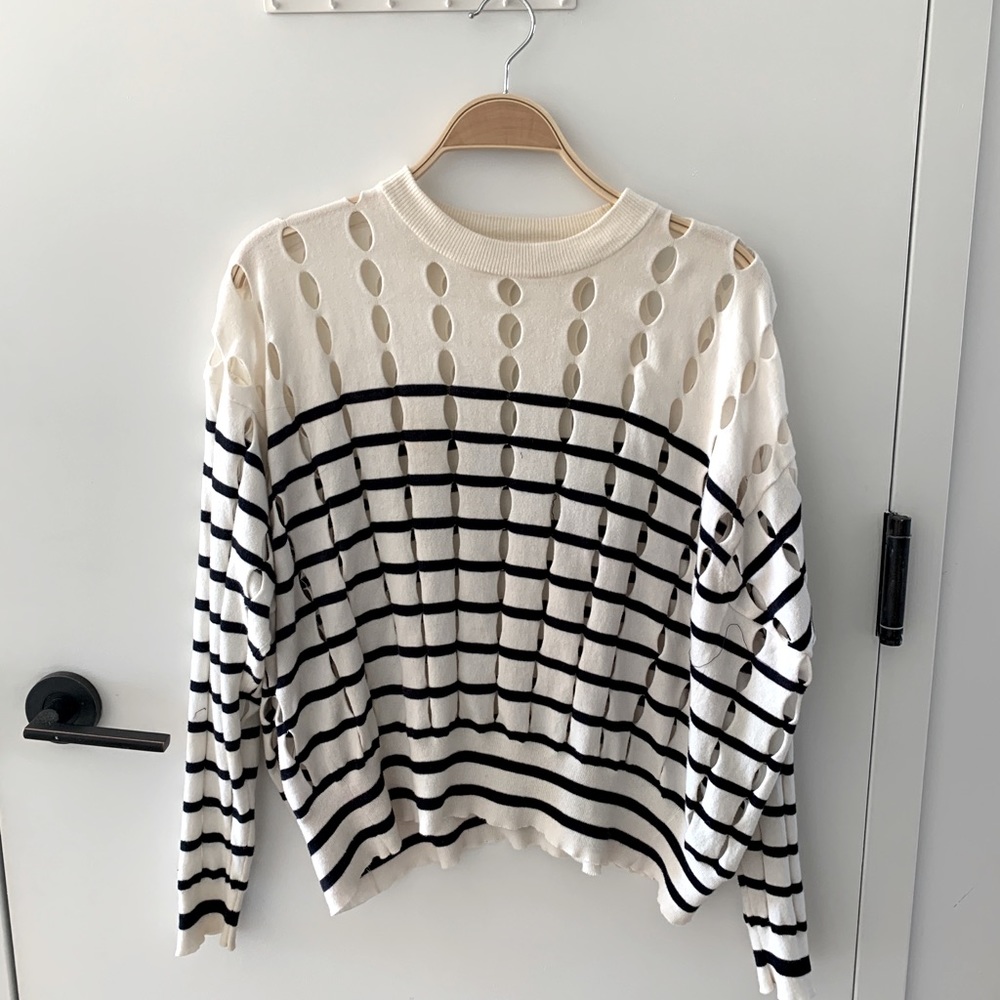 Alexander Wang striped avant-garde slouchy sweater
